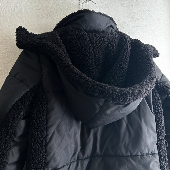 J.CREW SnowDay PrimaLoft Puffer Black Jacket Coat with Sherpa Trim XS P - Picture 5 of 11